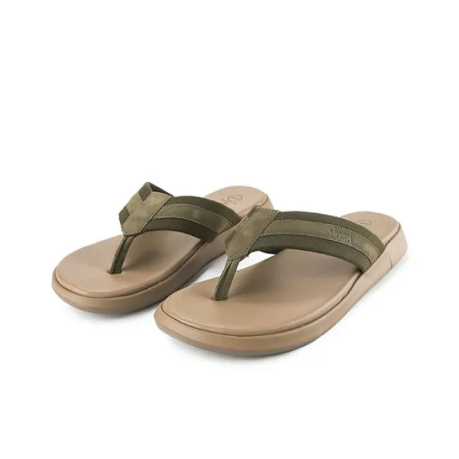 Hush Puppies Quick Dry Flip Flops Men's Olive Green-3