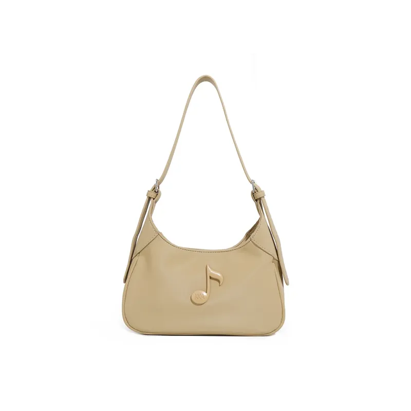 KKA PU Shoulder Bag Women's Black/Ecru/Apricot-8