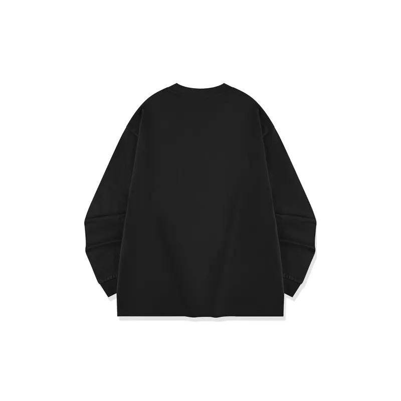 QIAODAN Early Autumn Long Sleeved T Shirt Unisex Black-1