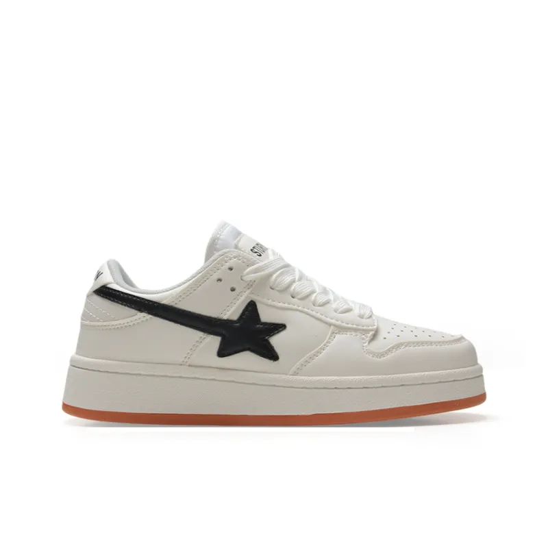 STUR YSN Wear resistant And Lightweight Low Top Skateboard Shoes Unisex White Black-1