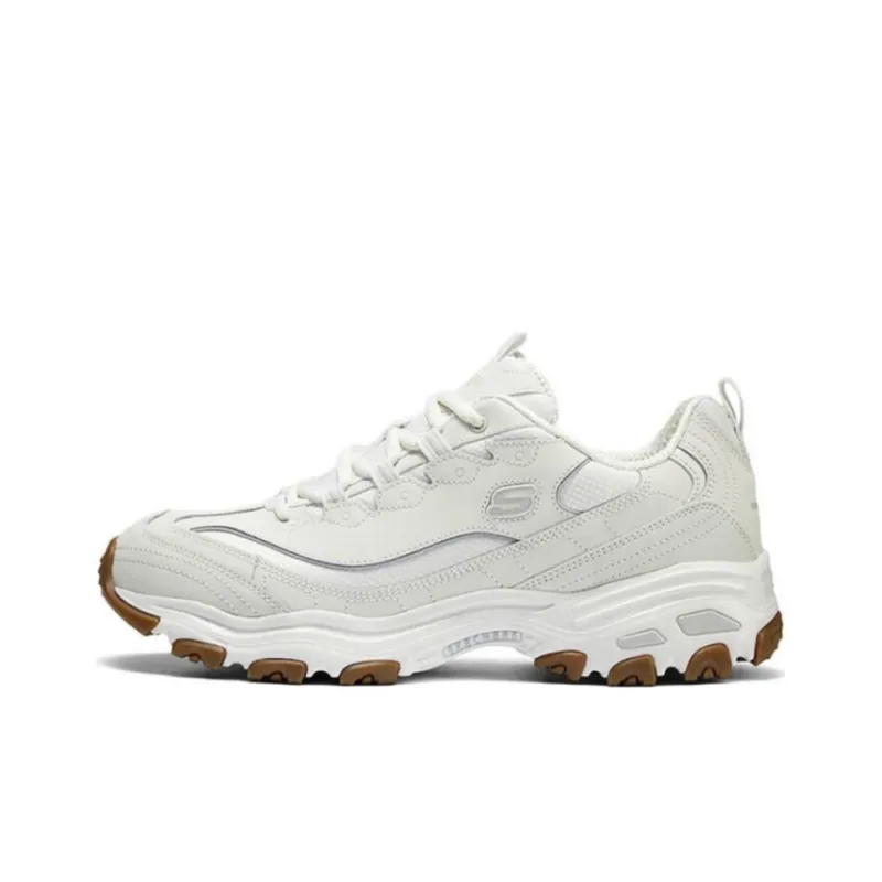 Skechers D'LITES 1.0 Cushioned Wear Resistant Height Increasing Low Top Chunky Sneakers Men's Ivory-0