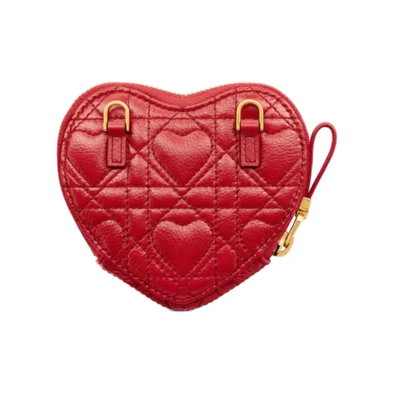 DIOR Caro Calfskin Heart Shaped Bag, Handheld Bag, Shoulder Bag, Crossbody Bag Women's Red-4