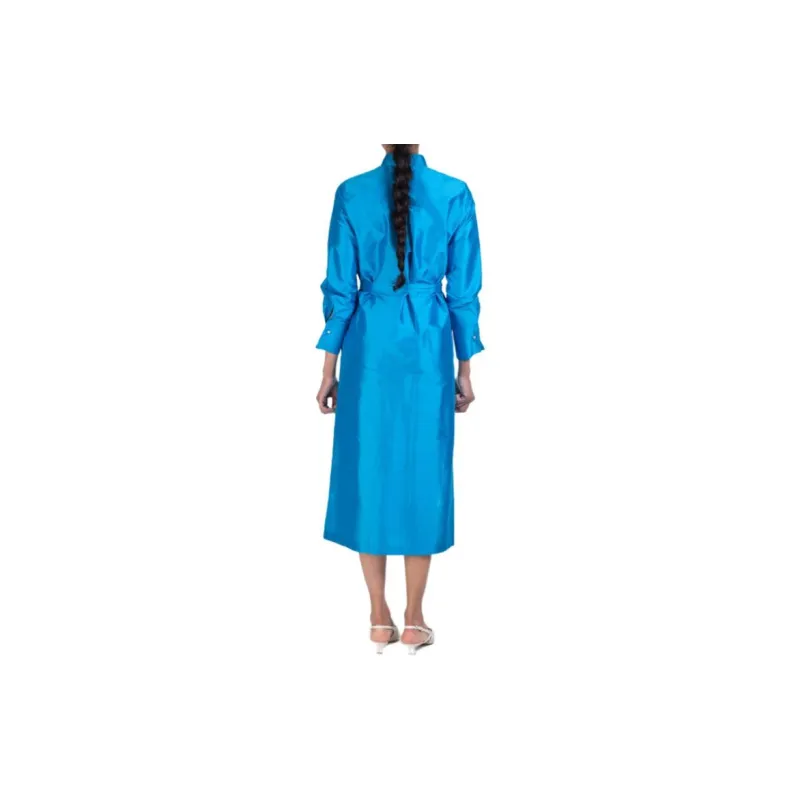 MaxMara Long Sleeved Dress Women's Sea Blue-1