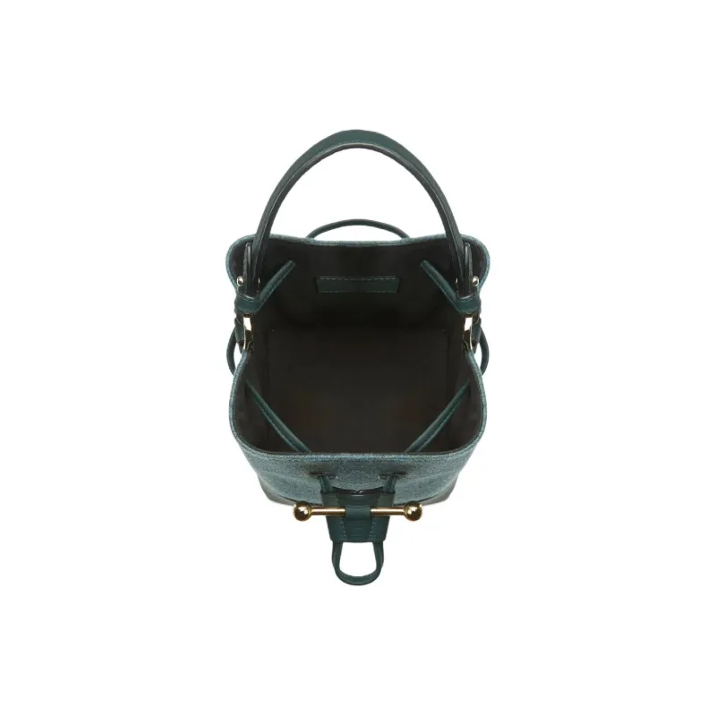 Strathberry Calfskin With Cashmere Blend Bucket Bag Handbag Shoulder Bag Crossbody Bag Women's Green-3