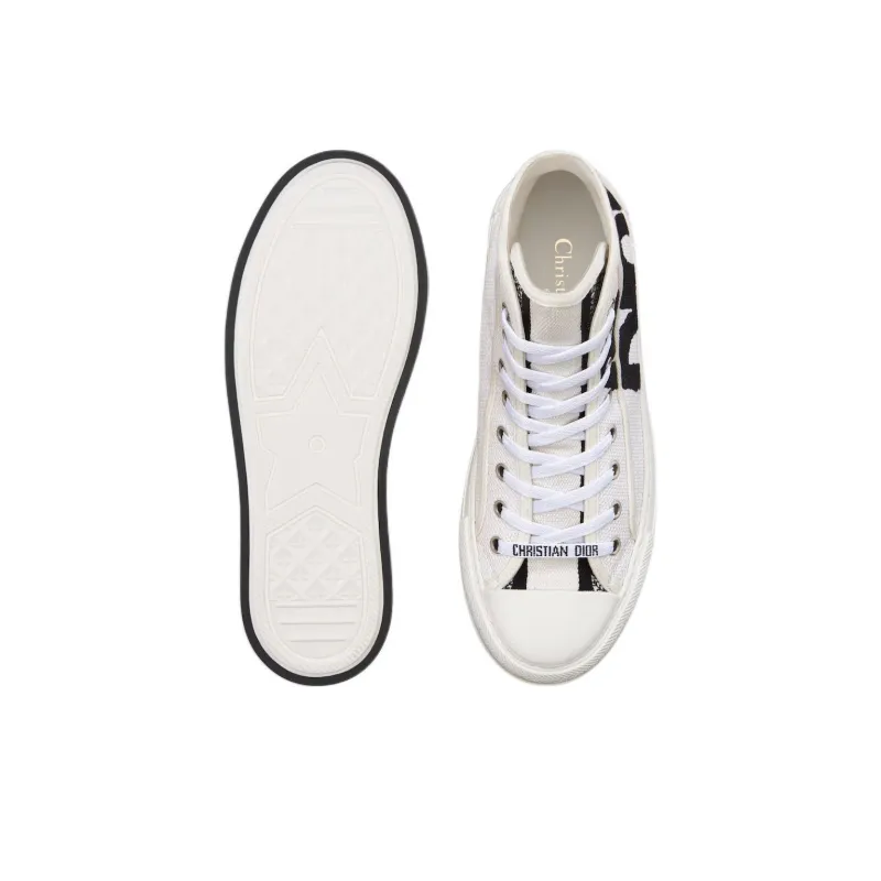 DIOR Walk'n'Dior Platform Shoes High Top Skateboard Shoes 3.5cm Women's White-4