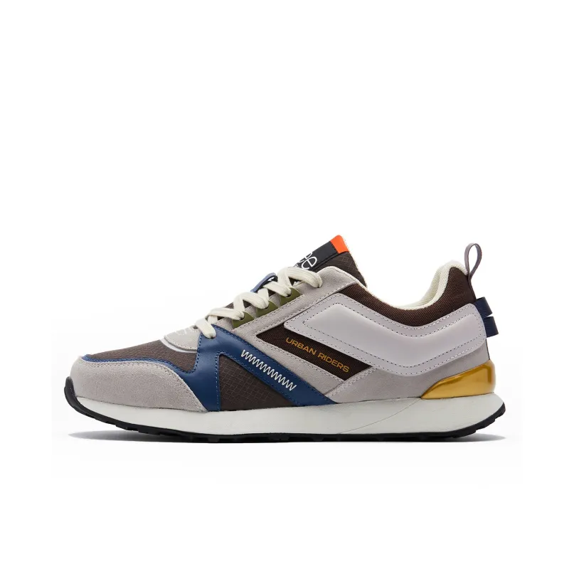Lee Casual Shoes Men Low Top Light Gray/Dark Blue/Chocolate-12