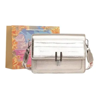 BRINCH PU Small Square Bag Shoulder Bag Women's Silver/White/Black