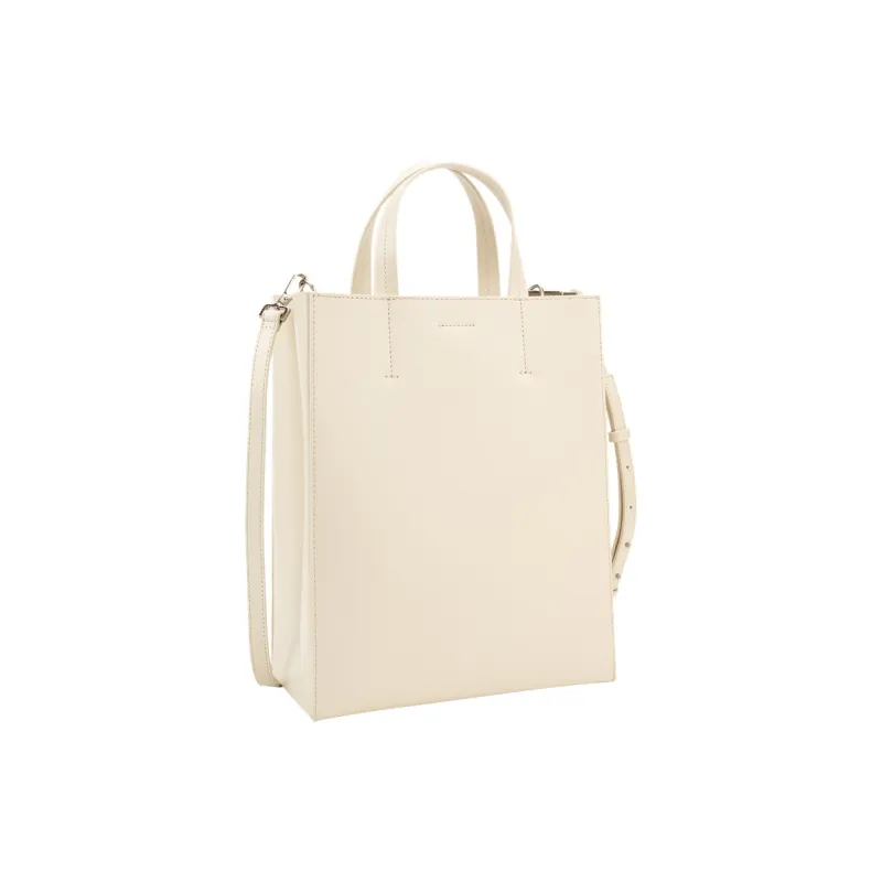 CALVIN KLEIN Cow Leather One Shoulder Handbag Medium Size Women's Cream White-2