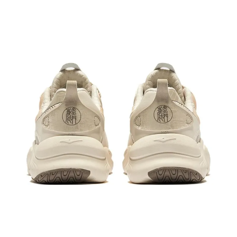 Erke Kirin 3.0 Non-slip Lightweight Low-Top Casual Shoes Women's Egg Milk Gray Light Linen-3