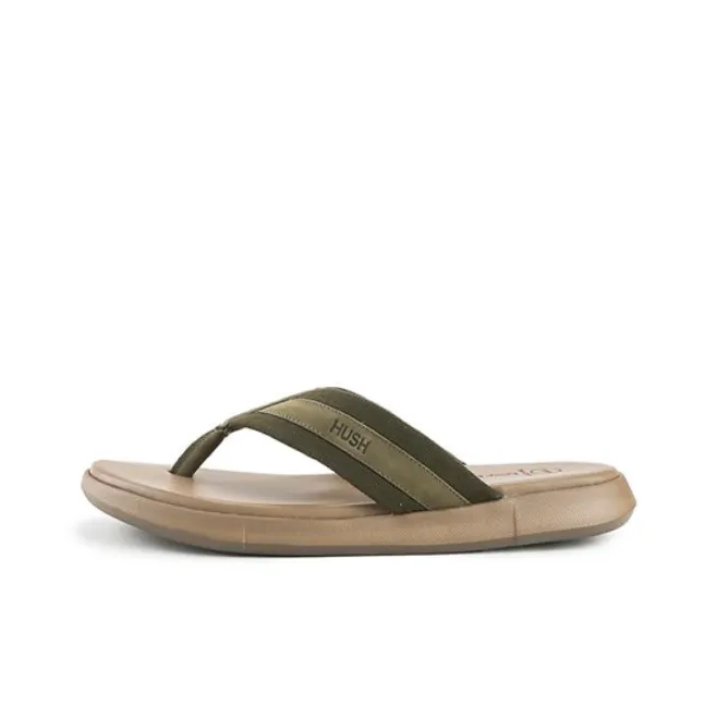 Hush Puppies Quick Dry Flip Flops Men's Olive Green-0