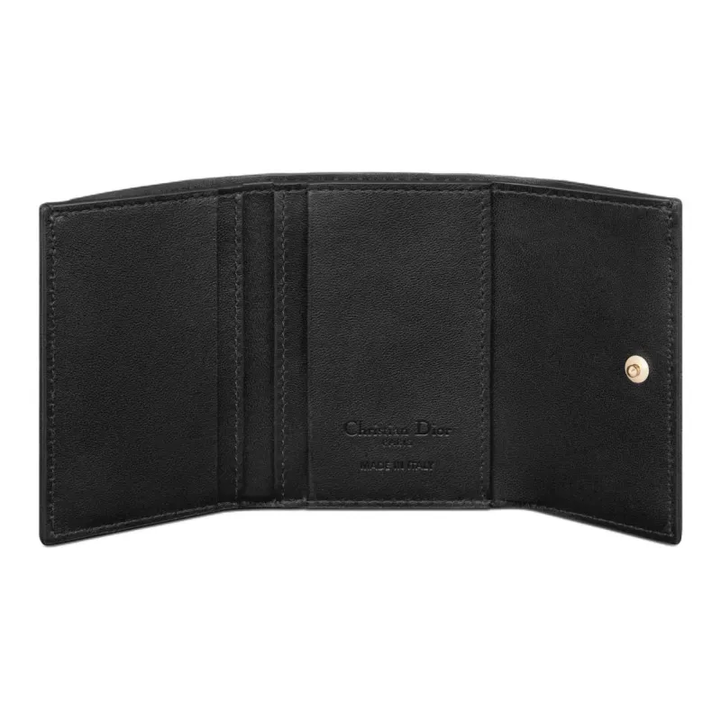 DIOR Lambskin Wallet Regular Women's Black-3