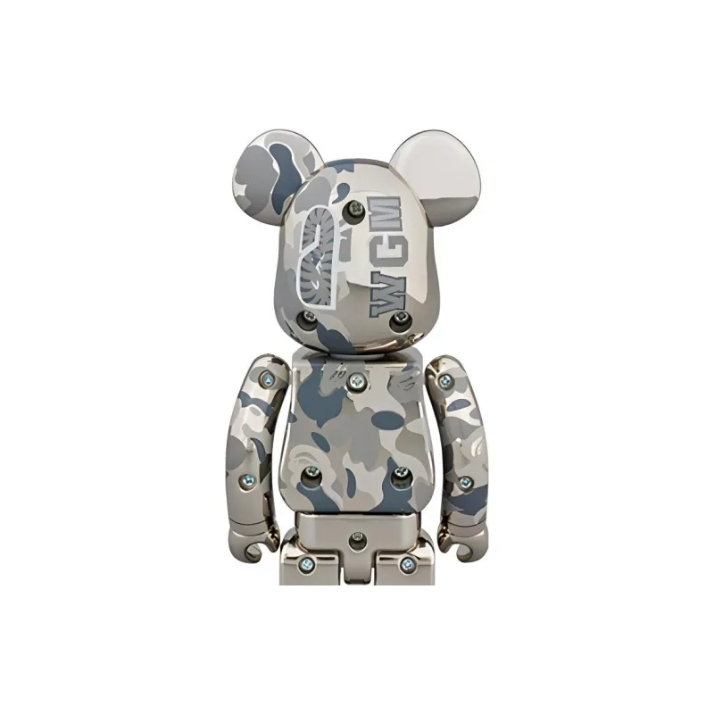 BE@RBRICK x BAPE Ultra Alloy Silver Trendy Figures-3