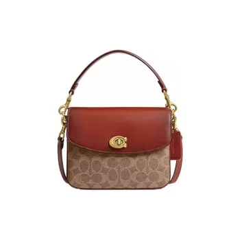 COACH Cassie Coated Canvas With Calfskin Handbag Shoulder Bag Crossbody Bag Small Size Women's Red