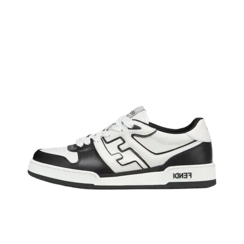 FENDI Match Skateboard Shoes Men Low-Top Black/White