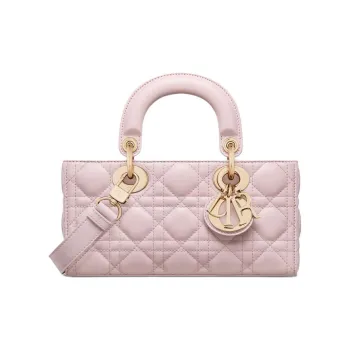 DIOR Lady D JOY Sheepskin Shoulder Bag, Crossbody Bag, Handbag Small Size Women's Light Pink