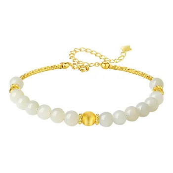 MAMADESHOUHU Hetian Jade Bracelets Pale Greenish-White Jade Women's