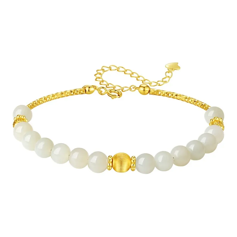 MAMADESHOUHU Hetian Jade Bracelets Pale Greenish White Jade Women's-0