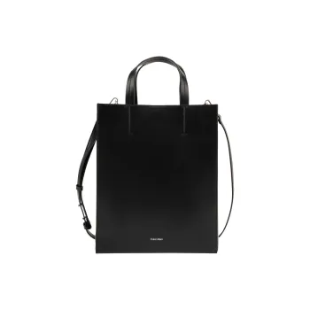 CALVIN KLEIN Cow Leather Crossbody Handbags Medium Size Women's Space Black