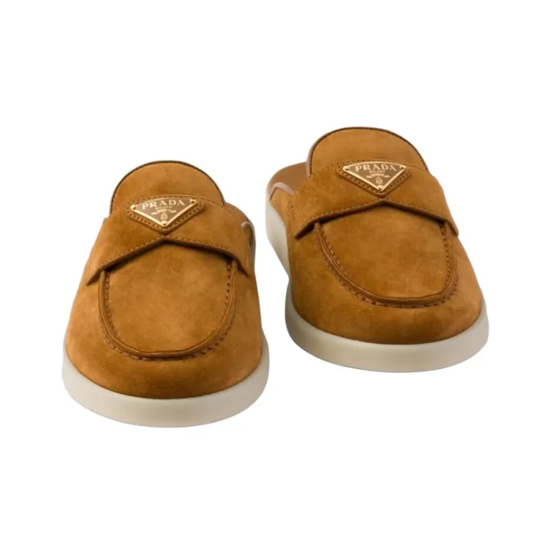 PRADA Wrap-toe Slippers Women's Brown-4