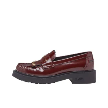 FENDI Filo Loafers 4cm Women's Burgundy