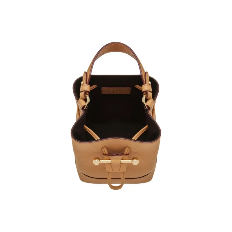 Strathberry Grained Calfskin Bucket Bag Handbag Shoulder Bag Crossbody Bag Women's Caramel-3