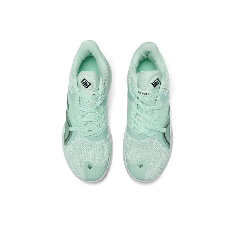 IVERSON Wear Resistant Breathable Slip Resistant Low Top Performance Basketball Shoes Unisex Smoke Green White-1