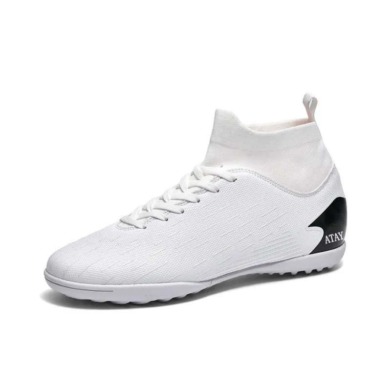 ATAY Anti-Slip Wear-Resistant Soccer Shoes Unisex White-7