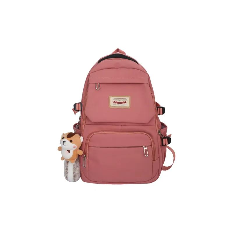 OURFUN Nylon Backpack Unisex Black/Watermelon Red/Burgundy/Blue-2