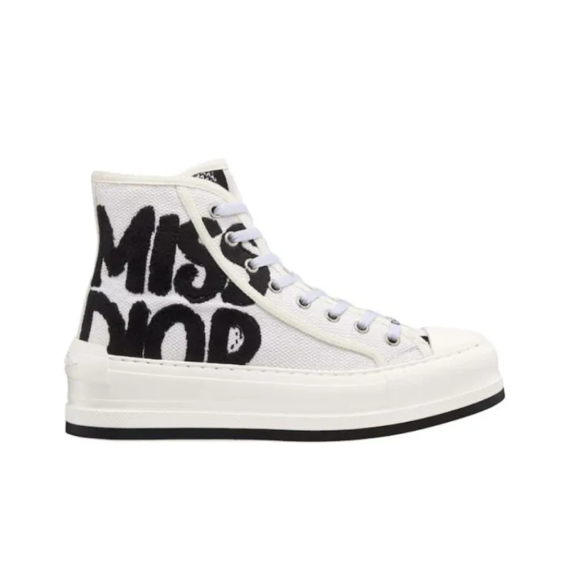 DIOR Walk'n'Dior Platform Shoes High Top Skateboard Shoes 3.5cm Women's White-1