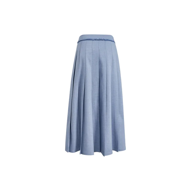 KUOSE Casual Long Skirt Women's Light Blue-1
