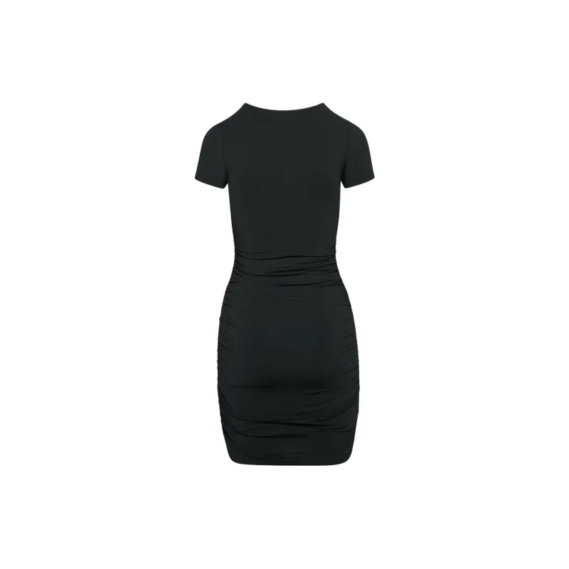 ARITZIA Contour Ruched Mini Dress Short-Sleeved Dresses Women's Black-1