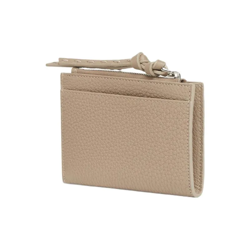 FENDI FF Leather Card Holder Regular Women's Dove Gray-1