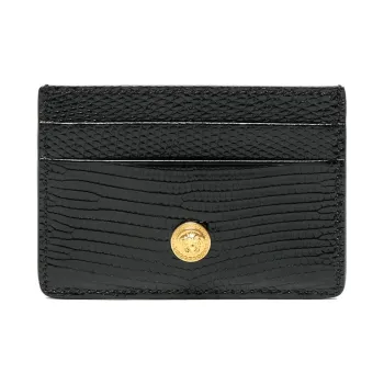 FANSIZHE Leather Card Holder Card Holder Unisex Black
