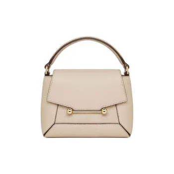Strathberry Grained Calfskin Shoulder Bag Crossbody Bag Handbag Nano Women's Oatmeal Beige