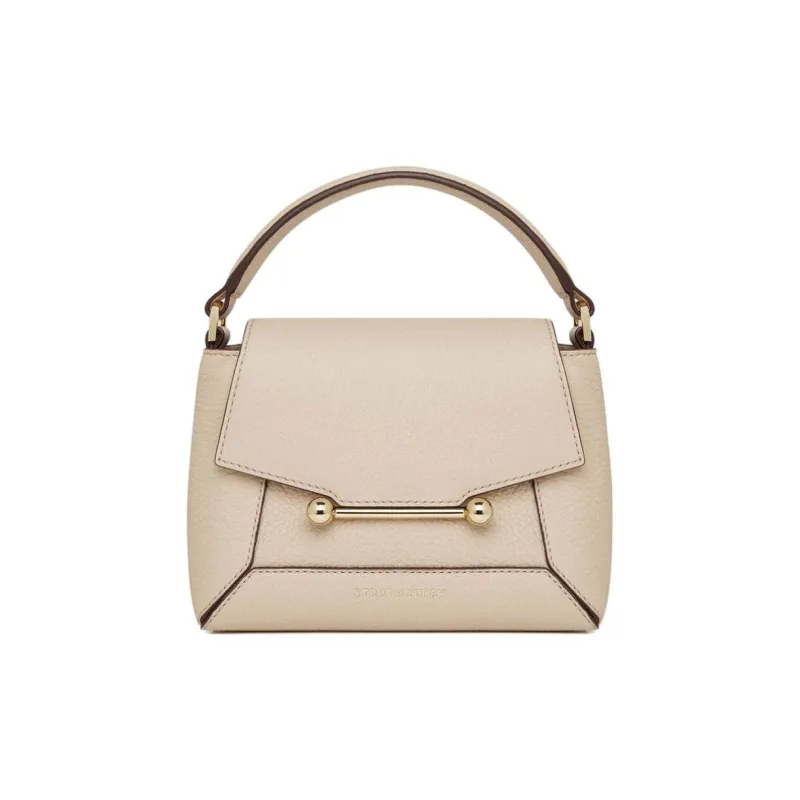 Strathberry Grained Calfskin Shoulder Bag Crossbody Bag Handbag Nano Women's Oatmeal Beige-0