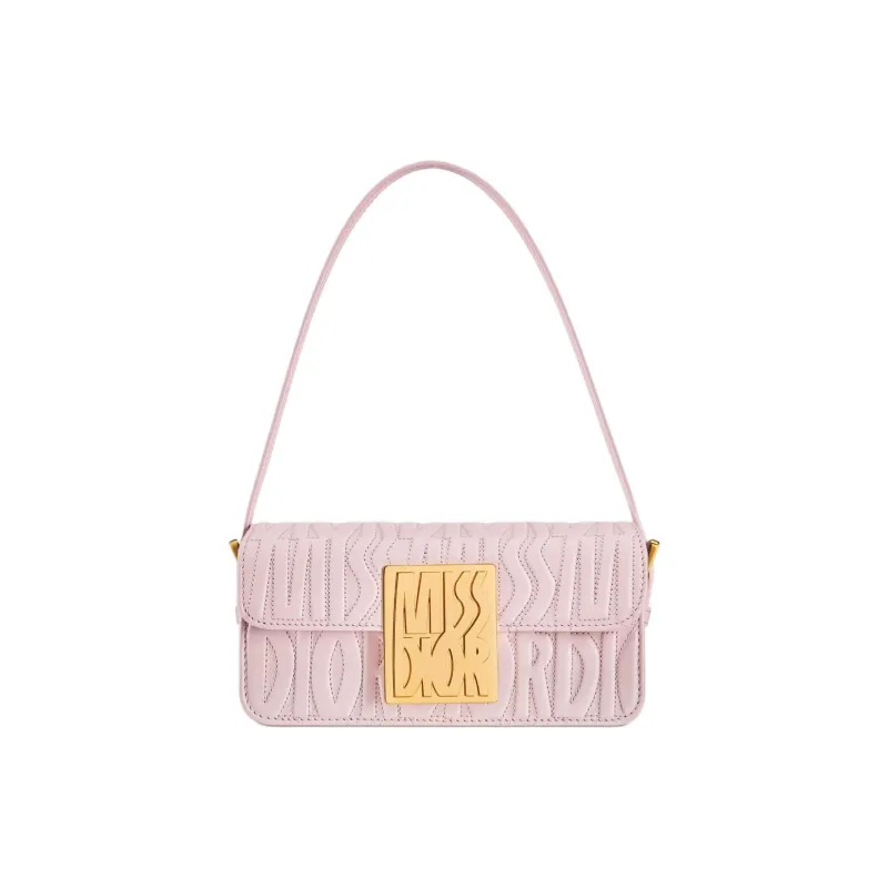 DIOR Miss Dior Cow Leather Handbag Shoulder Bag Women's Light Pink-0