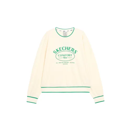 Skechers Colorful Sweatshirts Women's Cream Beige White