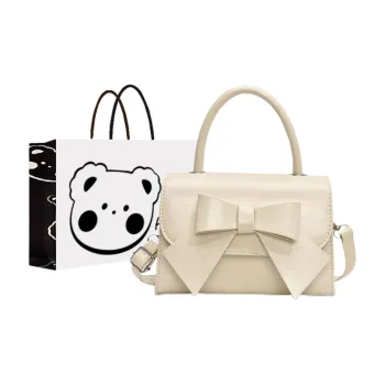 NX DOUGHNUT PU Shoulder Bag Women's White/Black/Silver