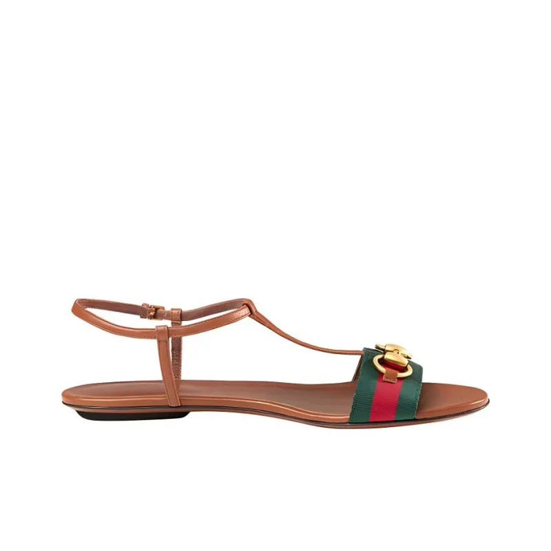 GUCCI Strap Sandals Women's Brown-1