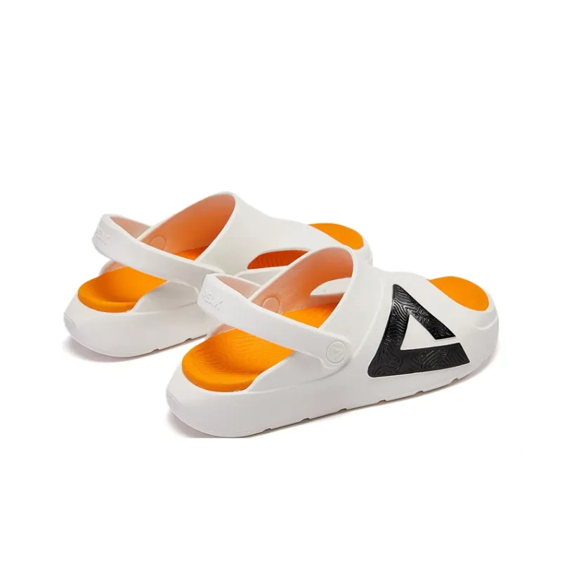 PEAK Statistic Sandals Strap Sandals Low Heel Men's Ecru/Orange Red-4