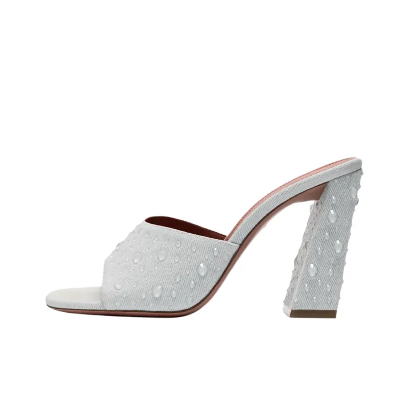 AMINA MUADDI Slide Slippers 9.5cm Women's White-0