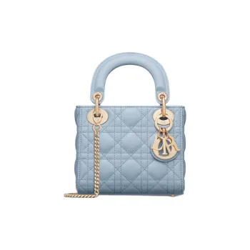 DIOR Lady Dior Lambskin Lady Dior Bag, Shoulder Bag, Crossbody Bag, Handbag Mini Women's Blue