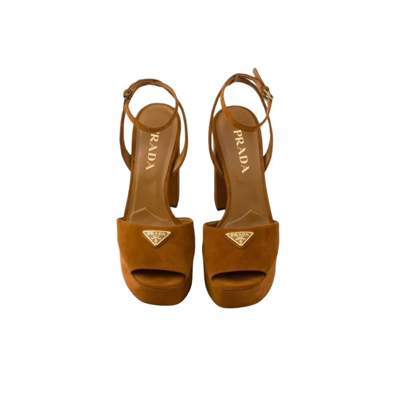 PRADA Strap Sandals 11.5cm Women's Brown-4