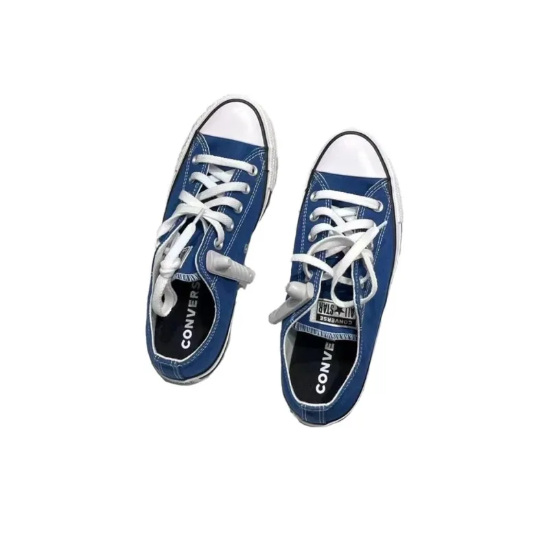Converse ALLSTAR Anti Slip Wear Resistant Low Top Canvas Shoes Unisex Blue-3