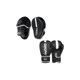 Boxing Gloves+Hand Target 2 Pack (Black White)