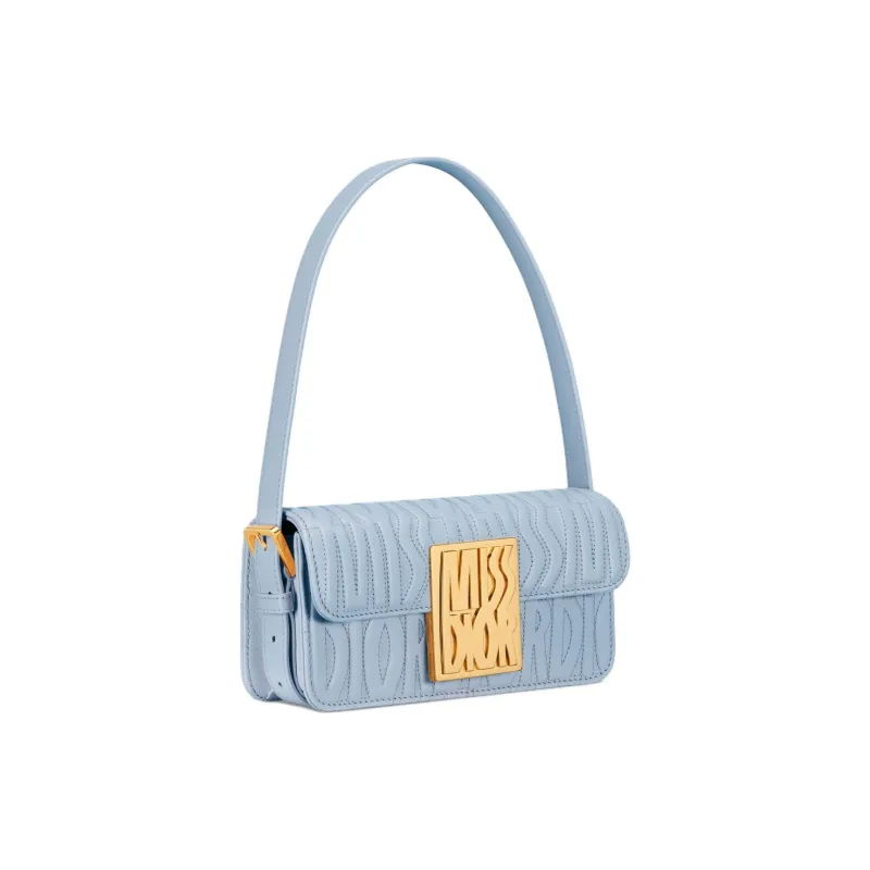 DIOR Miss Dior Cow Leather Handbag Shoulder Bag Women's Light Blue-2