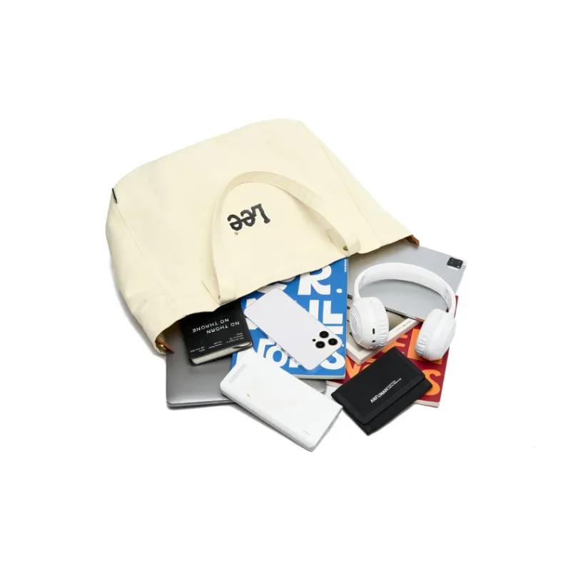 Lee Canvas Shoulder Bag Regular Unisex Ecru-3