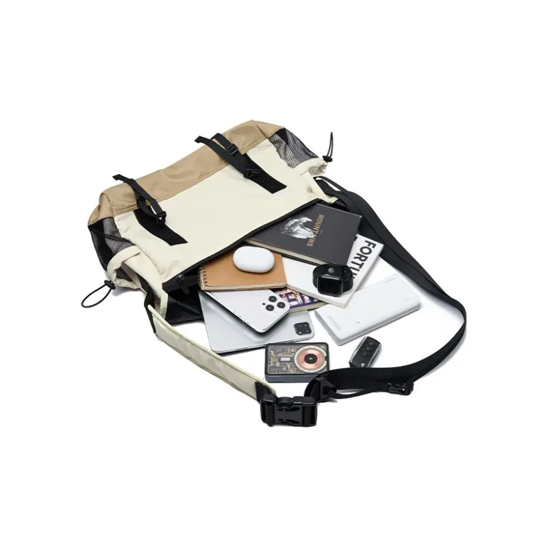 Lee Oxford Messenger Bag, Crossbody Bag Regular Unisex Ecru/Black-3