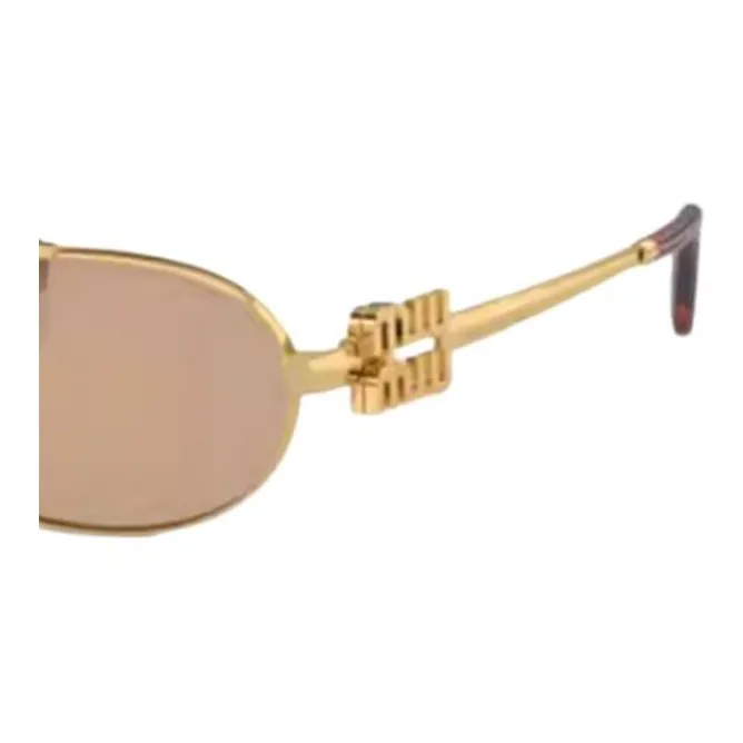 MIU MIU Metal Aviator Sunglasses Women's Gold-2