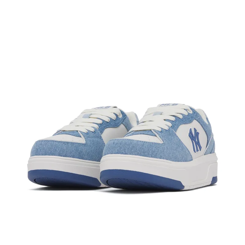 MLB Chunky Liner Wear Resistant Low Top Skateboard Shoes Unisex Blue White-2